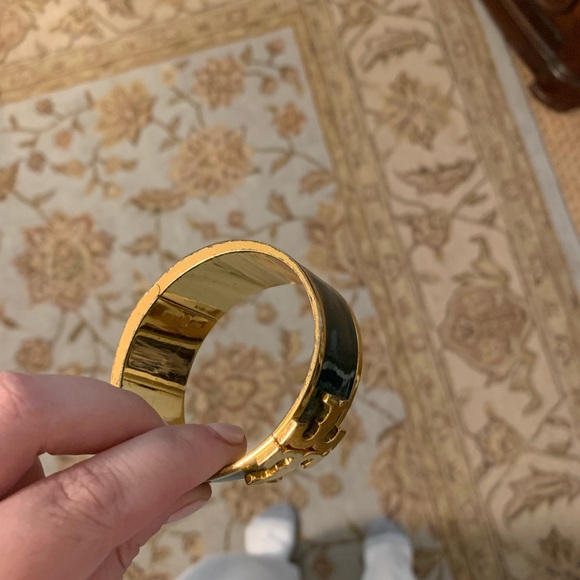 Tory Burch Gold and Green Enamel Bracelet - Picture 2 of 4